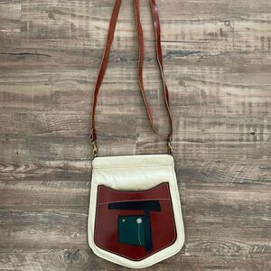 Vintage Handmade Austrian Flat Touring Crossbody Bag / Signed By Maker
